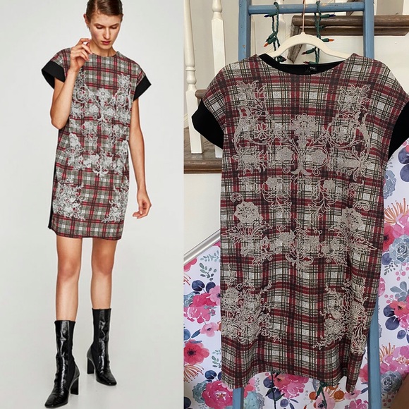 Zara Dresses & Skirts - Zara Tweed Plaid Shift Dress